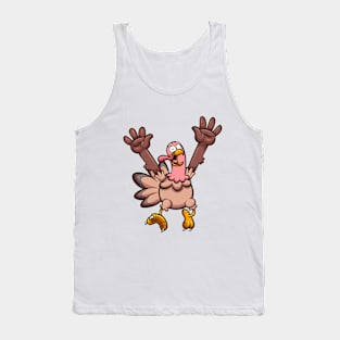 Happy Cartoon Turkey Tank Top